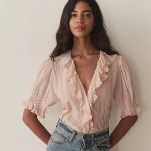 Doen Blush Ruffled Henri Blouse